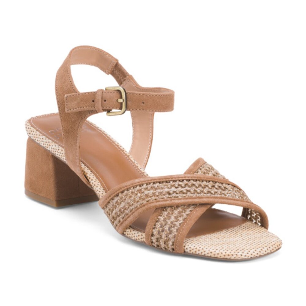 DONALD PLINER Suede Joel Ankle Strap Sandals